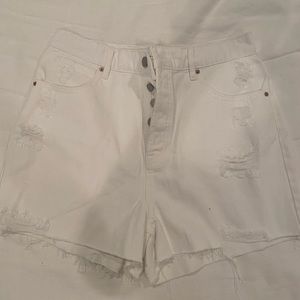 Pacsun White High Waisted Shorts